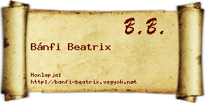 Bánfi Beatrix névjegykártya